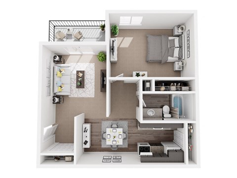 Floor plan for 1 bed, 1 bath, 800 sqft